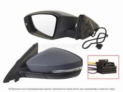 Зеркало Skoda Octavia 12-20 (Слева/ Обогрев/ Повторитель поворота/ 6 контактов)