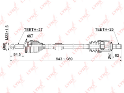 ШРУС KIA CEED/HYUNDAI I30 06-12 нар. CO-3851A