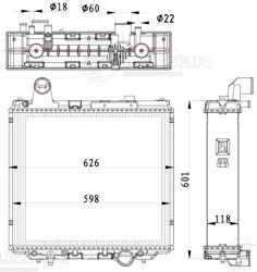 LUZAR LRc 3156 Радиатор охл. для тракторов John Deere 6130/6225/6230/6325/6330/6425/6430 с дв. JD 4045HL282