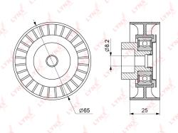 Ролик направляющий / приводной FORD MONDEO III 2.0-2.2D 00-07 / TRANSIT 2.0-2.2D 06-14 / TRANSIT CUS PB-7154