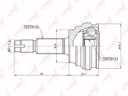 ШРУС TOYOTA COROLLA 1.4-1.6 00> нар. CO-7515