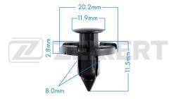 Клипса крепёжная Mitsubishi Nissan (миним. кол-во заказа 10 шт) be-2195