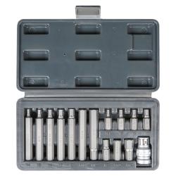 Набор бит вставок шестигранных 3/8" 30мм и 75мм с держателем бит 1/2" DR 15 предметов в кейсе (AT-B-37)