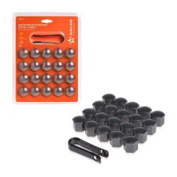 AIRLINE AWBN-01 Колпачки на колесные болты/гайки 17мм, серые глянцевые, пластик, 20 шт.+ съёмник