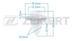 Клипса крепёжная General Motors Honda Mazda Mitsubishi Subaru Suzuki Toyota (миним. кол-во зак be-3670
