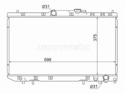 Радиатор Toyota Caldina (T190,T210) 92-02 / Carina (T210) 96-01 / Carina E 92-98 / Corona (T190) 92-
