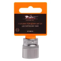 AIRLINE AT-S38-12 Головка торцевая 3/8" DR шестигранная 19мм пласт. подвес