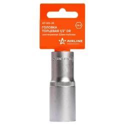Головка торцевая 1/2" шестигранная 22мм глубокая, пласт.подвес (AT-S12-34)