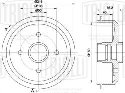 Барабан торм. для а/м Ford Fusion (02-) d=216 (TF 534505)