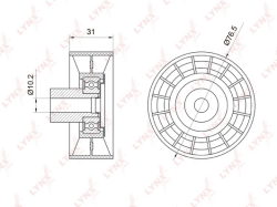 Ролик ремня приводного FORD TRANSIT 2.4 D 00-06 направляющий YS859444