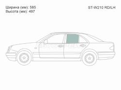 Стекло боковое опускное (Сзади/ Слева/ Цвет зеленый) Mercedes-Benz E-Class 95-03