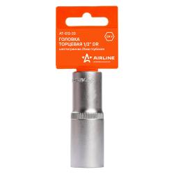 Головка торцевая 1/2" шестигранная 21мм глубокая, пласт.подвес (AT-S12-33)