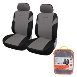 AIRLINE ACS-VP-05 Чехлы для сидений универсал. "RS-4+", передние, 2 шт.(4 предм.), велюр, черн./сер.