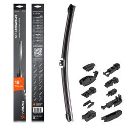 Щетка стеклоочистителя бескаркас PRO 450мм (18") 10 адаптеров (AWB-BK-450)