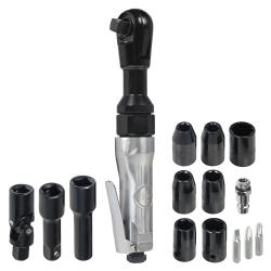 Трещотка пневматическая 1/2" 61Нм с головками 17 пр. кейс (ATAZ020)