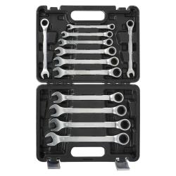 Набор ключей комбинированных трещоточных PRO 12пр. (8-19мм) пласт.кейс (ATAL012)