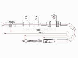 Трос ручного тормоза KIA CERATO 1.6 HATCHBACK RH 04-06