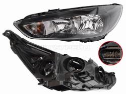Фара Ford Focus 14-19 (Слева/ С электрокорректором/ Чёрная)