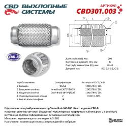 Гофра глушителя 3-сл Innerbraid 40-200. CBD301.003