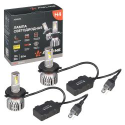 Лампa светодиод., H4, 12/24В, 50Вт, 3000К (Желт.), 9200Лм, для линз. оптики, кмпл. 2 шт., PRO (AEAR214)