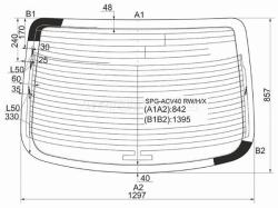 Стекло заднее (Цвет зеленый/ Обогрев/ Антенна) Toyota Camry (XV40) 06-11 / Aurion 06-12
