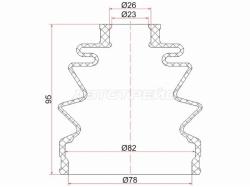 Пыльник ШРУСа наружный TOYOTA COROLLA SPACIO 97-01/HYUNDAI TUSCON 04-09/HONDA ACCORD F23A CG5 99-02