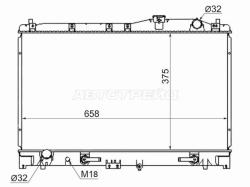 Радиатор Honda Ascot 93-97 / Inspire 95-98 / Rafaga 93-97 / Saber 95-98