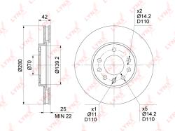 Диск тормозной OPEL ASTRA G/H 98-09/MERIVA 03-/ZAFIRA 99- передний BN-1837
