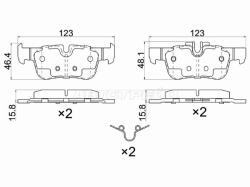 Колодки тормозные (Сзади) BMW X1 15-22 / 2-Series 17- / 2-Series Active Tourer 14- / 2-Series Gran T