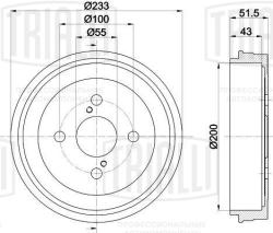 Барабан торм. для а/м Toyota Yaris Verso (99-)/Echo (99-) d=200 (TF 051341)