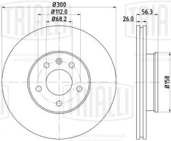 Диск торм. для а/м VW Transporter T4 (90-)/Sharan (95-) перед. d=300 (DF 095219)
