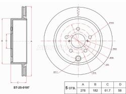 Диск тормозной (Сзади) Subaru Forester 10-21