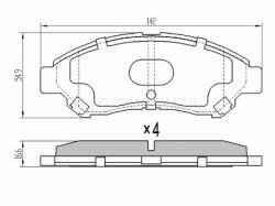 Колодки тормозные (Спереди) Toyota Lite Ace 08-20 / Town Ace 08-20
