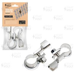 Клеммы АКБ в комплекте латунь с цинковым покрытием, до 50мм кв обжим и пайка (SBT 016)