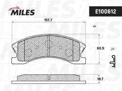 Колодки тормозные JEEP GRAND CHEROKEE II 00- передние SemiMetallic E100612