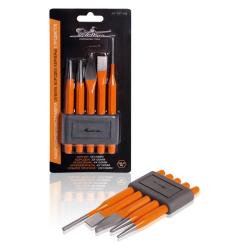 AIRLINE AT-FP-04 Набор ударного инструмента 5пр.(зубило, бородок, крейцм кернер, выколотка) блистер