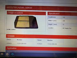 Фильтр воздушный HONDA A28033