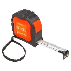 Рулетка в прорезиненном корпусе 10мх25мм, автостоп, магнитный зацеп (ATBQ029)