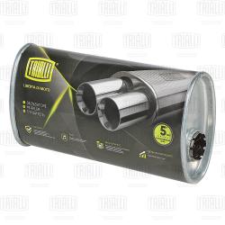 Глушитель универс. (овальный) 97х171, L=330, d=42, смещ. 28 мм (алюм. сталь) (EMM 3511)