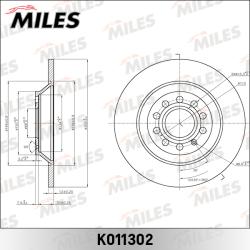 K011302 Диск тормозной AUDI A6 ALLROAD 2.7-4.2 06- задний D 302мм.