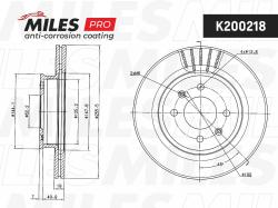 Диск тормозной HYUNDAI GETZ 1.1-1.6 02- с АБС передний с покрытием K200218