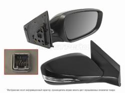 Зеркало Hyundai Solaris 10-17 / Accent 11-17 (Справа/ Обогрев/ Повторитель поворота/ 6 контактов)