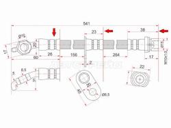 Шланг тормозной передний (Таиланд) TOYOTA CAMRY/GRACIA/HARRIER/MARK2 QUALIS/WINDOM левый