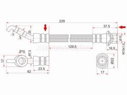 Шланг тормозной задний (Таиланд) TOYOTA AURIS/BLADE/COROLLA/RUMION/MARK X/SCION XB 06- LH=RH