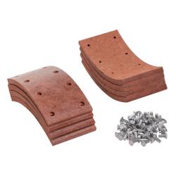 TRIALLI BLT 0300 Накладка тормозной колодки для автомобилей ГАЗ 3307-3309, ремонтный комплект 8 шт. с заклепками 100х200