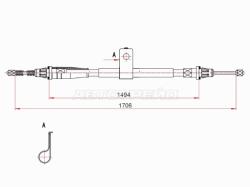 Трос ручного тормоза NISSAN NOTE  LH 06-13