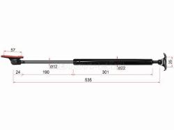 Амортизатор крышки багажника Toyota Caldina (T190) 92-02 / Carina E 92-98 (Слева)