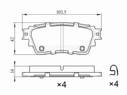 Колодки тормозные (Сзади) Mitsubishi Outlander 02-22 / Eclipse Cross 17-22