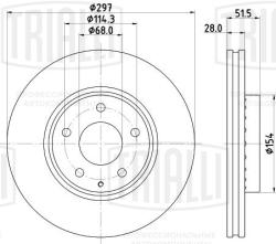 TRIALLI DF 084512 Диски тормозные для автомобилей Mazda CX-5 (12-)  /  (17-)  /  6 (12-) передние d=297 окрашенные
