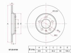 Диск тормозной (Сзади) Audi A4 15- / A5 16- / A6 18-22 / Q5 16-20